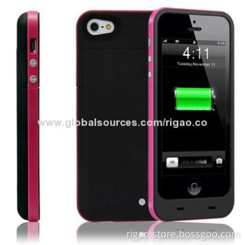 Stylish Design Battery Case for iPhone 5, 5S, with Reliable Li-polymer Battery Cell